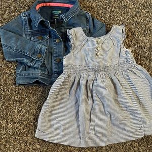 Adorable jean jacket with a summer dress 🌷